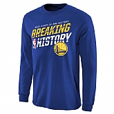 Golden State Warriors Breaking History Long Sleeve WEM T-Shirt - Royal Blue,baseball caps,new era cap wholesale,wholesale hats